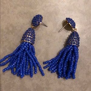 Beautiful cobalt bauble bar earrings